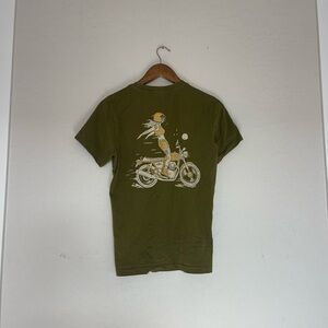 Green Short Sleeve Tee with Vintage Graphic